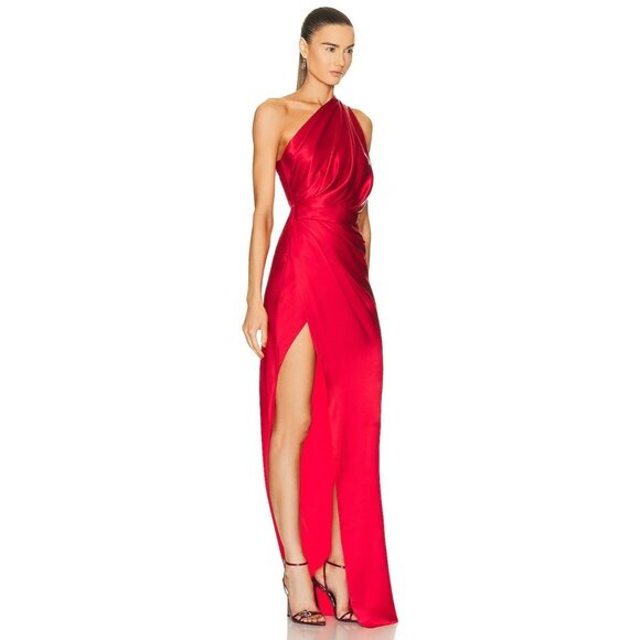 The Sei for FWRD Womens Drape Gown in Scarlet 10 New Long Maxi Formal Dress - Picture 4 of 16